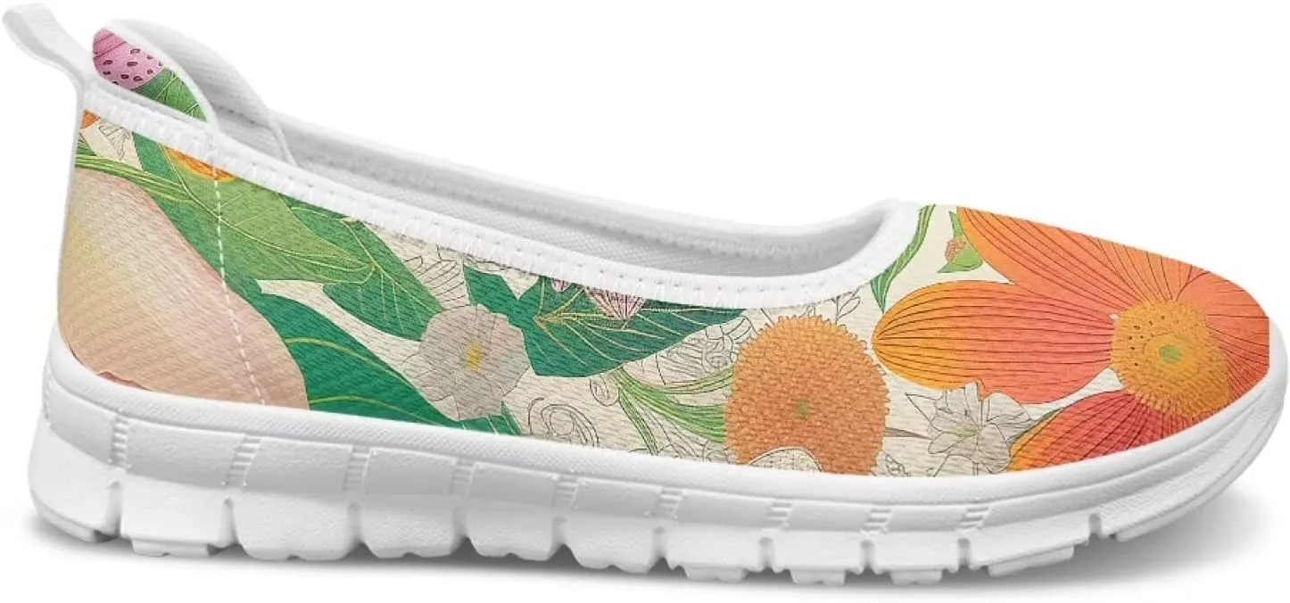 Forchrinse Colorful Cat Books Print Women’s Flats Soft Slip on Walking Shoes Round Toe Ballet Flats Comfortable Dress Work Shoes