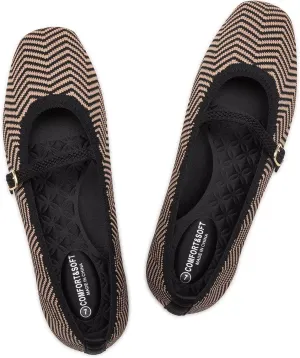 Frank Mully Mary Jane Women Flat Shoes Slip on Square-Toe Washable Shoes Comfortable for Dressy and Work with Ankle Strap