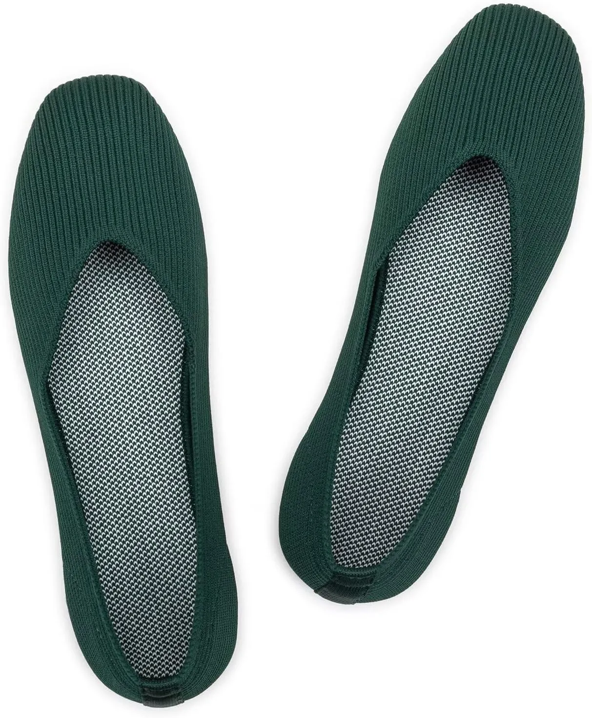 Frank Mully Womens Casual Flat Shoes Square Toe Shoes Knitted Work Flat Comfort Dressy Flat Shoes for Daily Washable