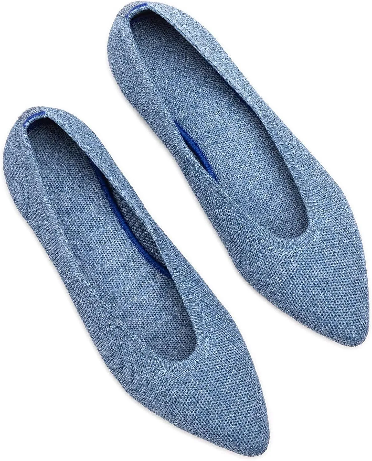 Frank Mully Womens Pointed Toe Flats Knit Dress Shoes Comfort Women Shoes Slip On Shoes for Woman Classic Softable Shoes Low Wedge