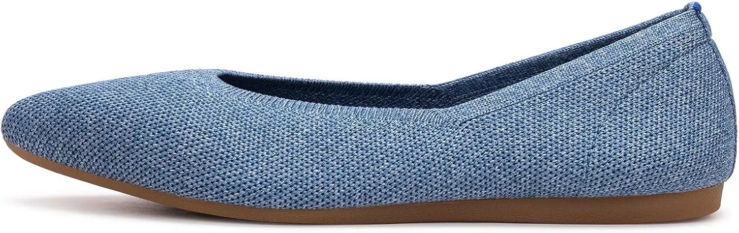 Frank Mully Womens Pointed Toe Flats Knit Dress Shoes Comfort Women Shoes Slip On Shoes for Woman Classic Softable Shoes Low Wedge