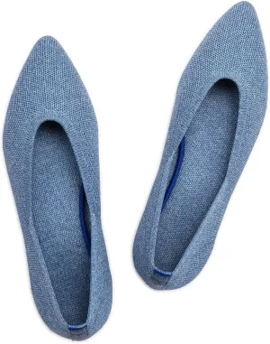 Frank Mully Womens Pointed Toe Flats Knit Dress Shoes Comfort Women Shoes Slip On Shoes for Woman Classic Softable Shoes Low Wedge