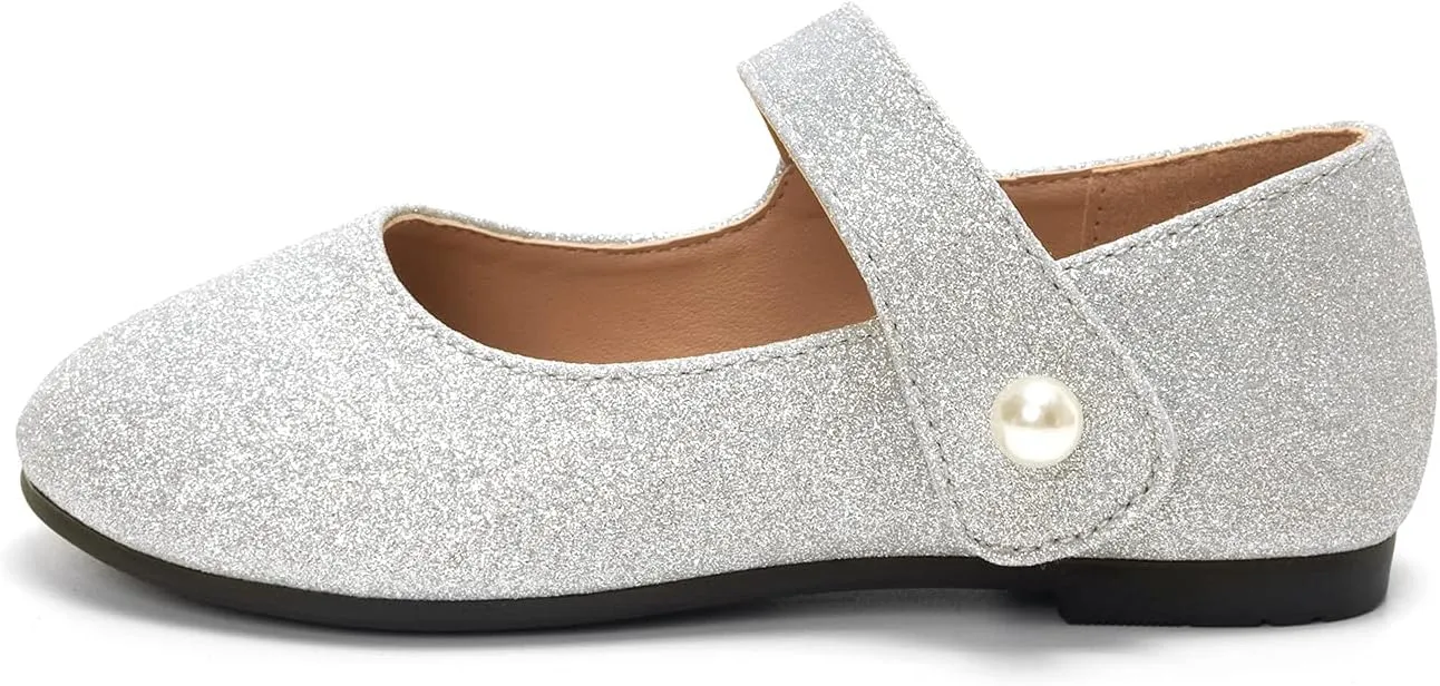 FUNKYMONKEY Toddler/Little Girl Mary Jane Dress Shoes Casual Slip on Ballet Flat