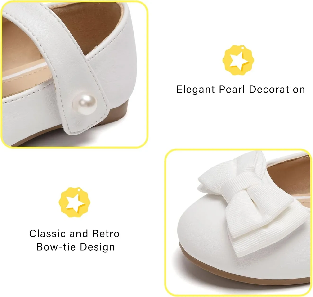 FUNKYMONKEY Toddler/Little Girl Mary Jane Dress Shoes Casual Slip on Ballet Flat