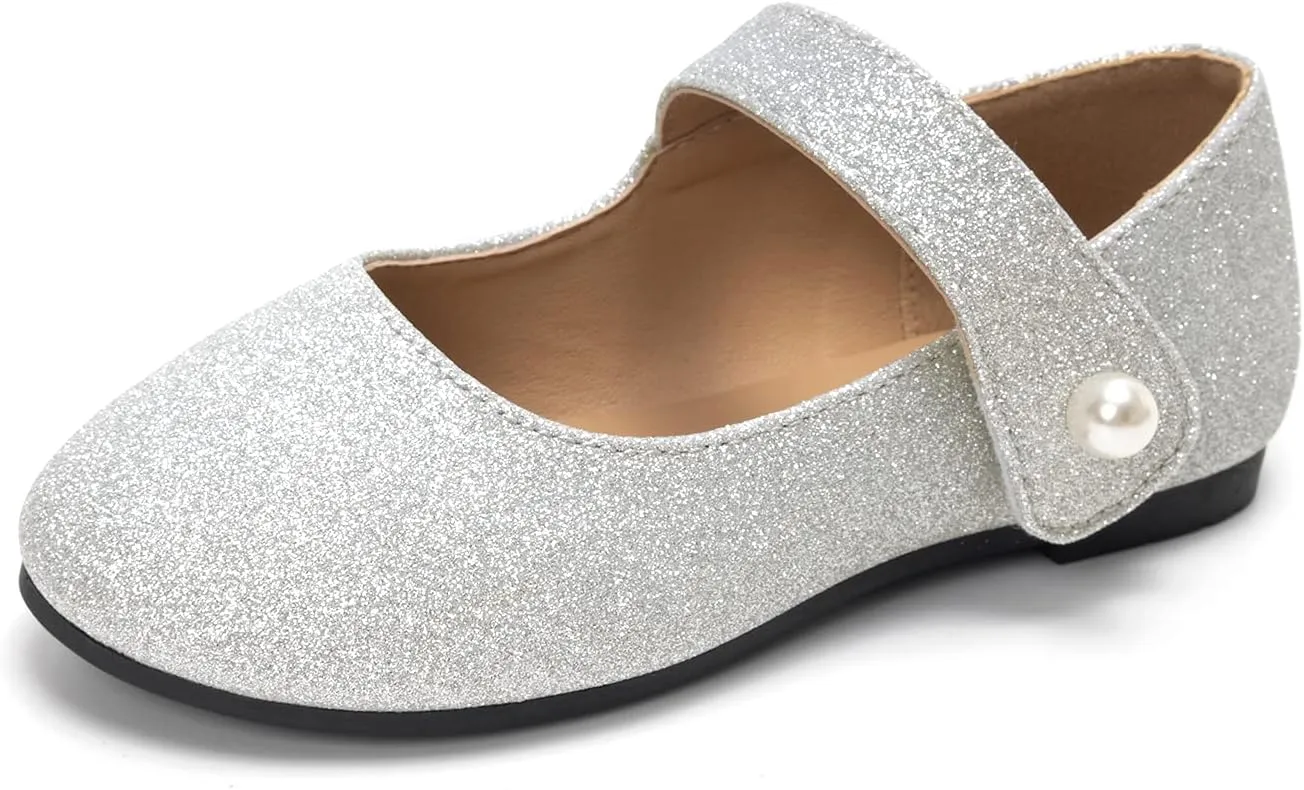 FUNKYMONKEY Toddler/Little Girl Mary Jane Dress Shoes Casual Slip on Ballet Flat