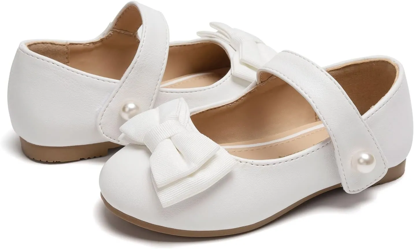FUNKYMONKEY Toddler/Little Girl Mary Jane Dress Shoes Casual Slip on Ballet Flat