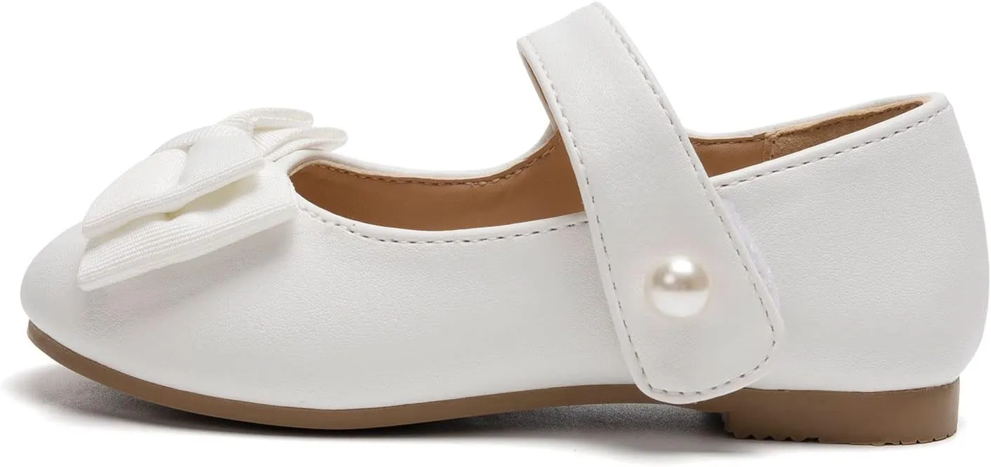 FUNKYMONKEY Toddler/Little Girl Mary Jane Dress Shoes Casual Slip on Ballet Flat