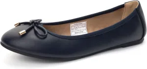 FUNKYMONKEY Women's Ballet Flats Dress Casual Slip-on Bow Round Toe Walking Shoes