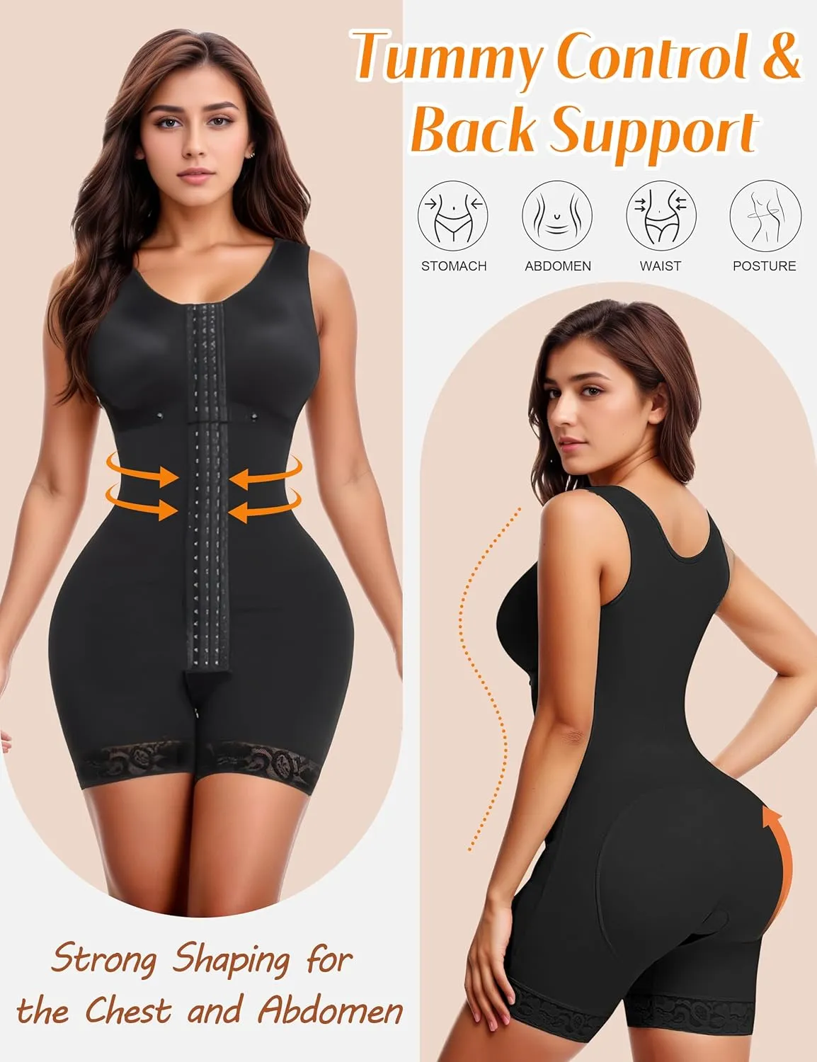GainKee Fajas Colombianas Shapewear for Women Tummy Control Body Shaper Butt Lifting Compression Bodysuit Girdles
