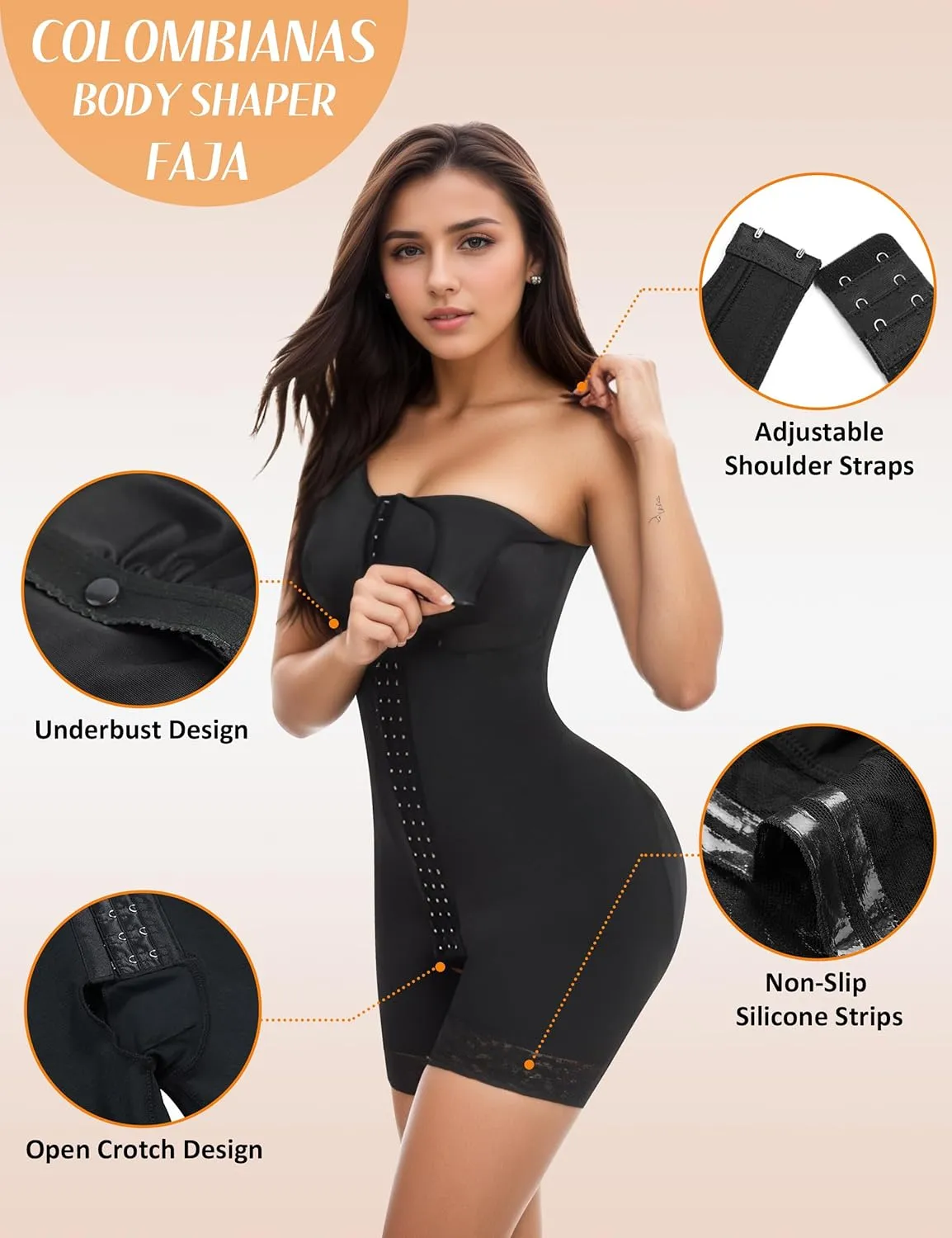GainKee Fajas Colombianas Shapewear for Women Tummy Control Body Shaper Butt Lifting Compression Bodysuit Girdles