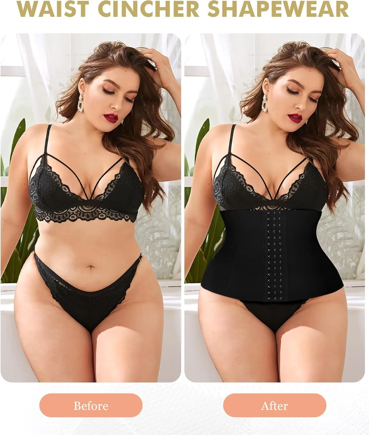 Ganado Waist Trainer for Women Corset Shapewear Tummy Control Waist Cincher Underbust Postpartum Girdle Body Shaper