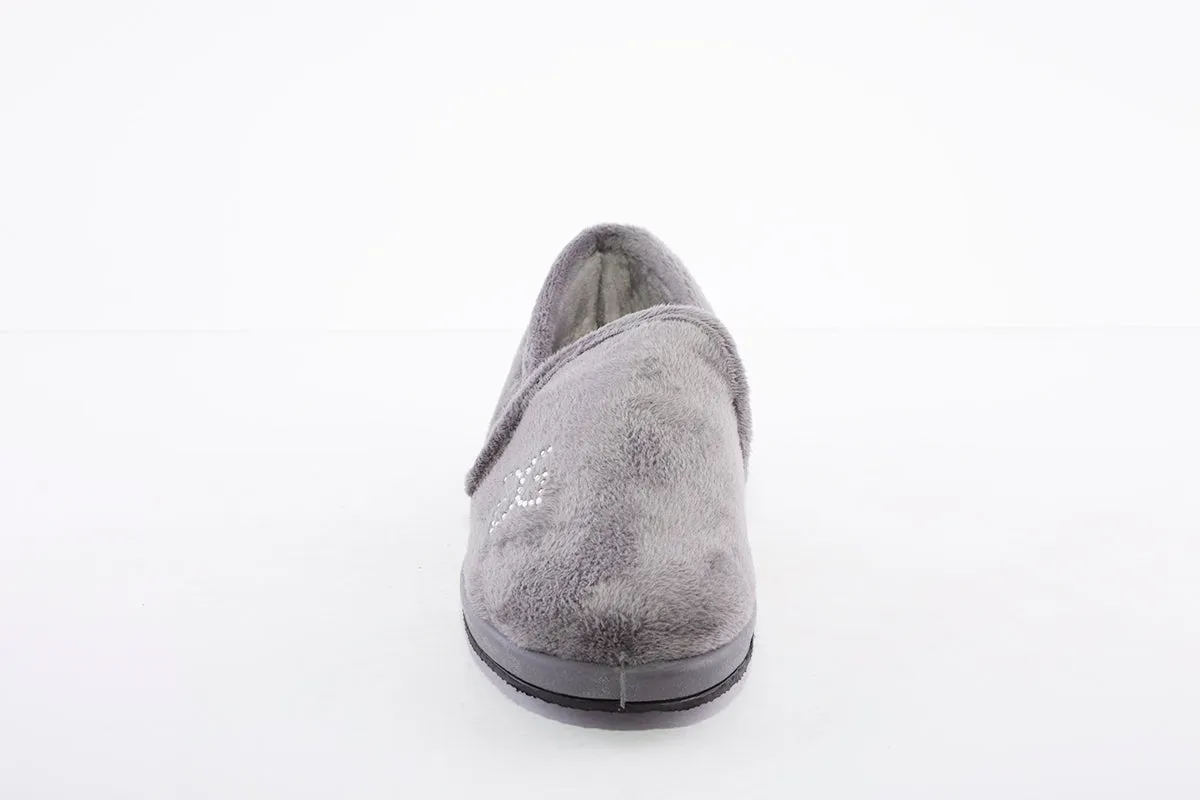 GARZON - 1424.247 LOW WEDGE FULL SLIPPER - GREY