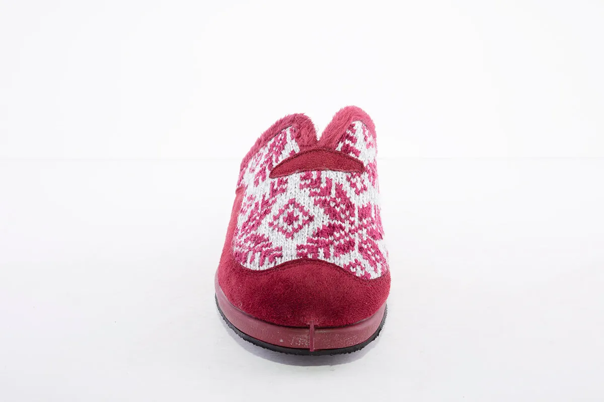 GARZON - 1775.300 FUR-LINED MULE SLIPPER - WINE