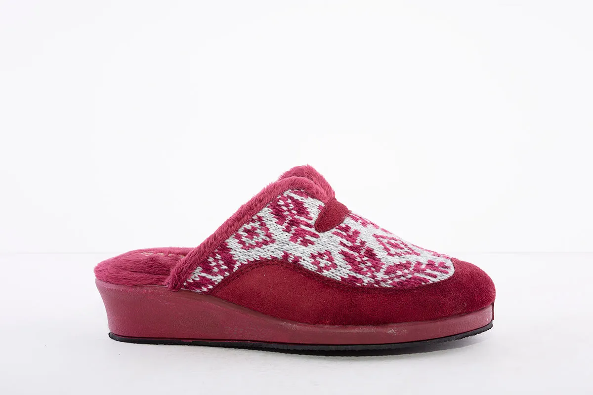 GARZON - 1775.300 FUR-LINED MULE SLIPPER - WINE