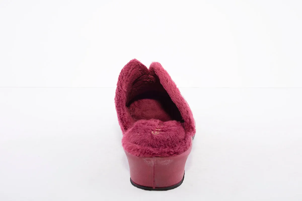 GARZON - 1775.300 FUR-LINED MULE SLIPPER - WINE
