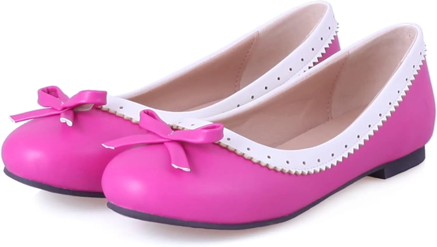 Gicoiz Women Round Toe Flats Slip On Bowtie Ballet Flats