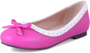 Gicoiz Women Round Toe Flats Slip On Bowtie Ballet Flats