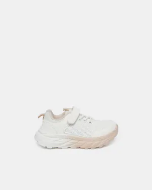 Girls White Textured Velcro Trainer