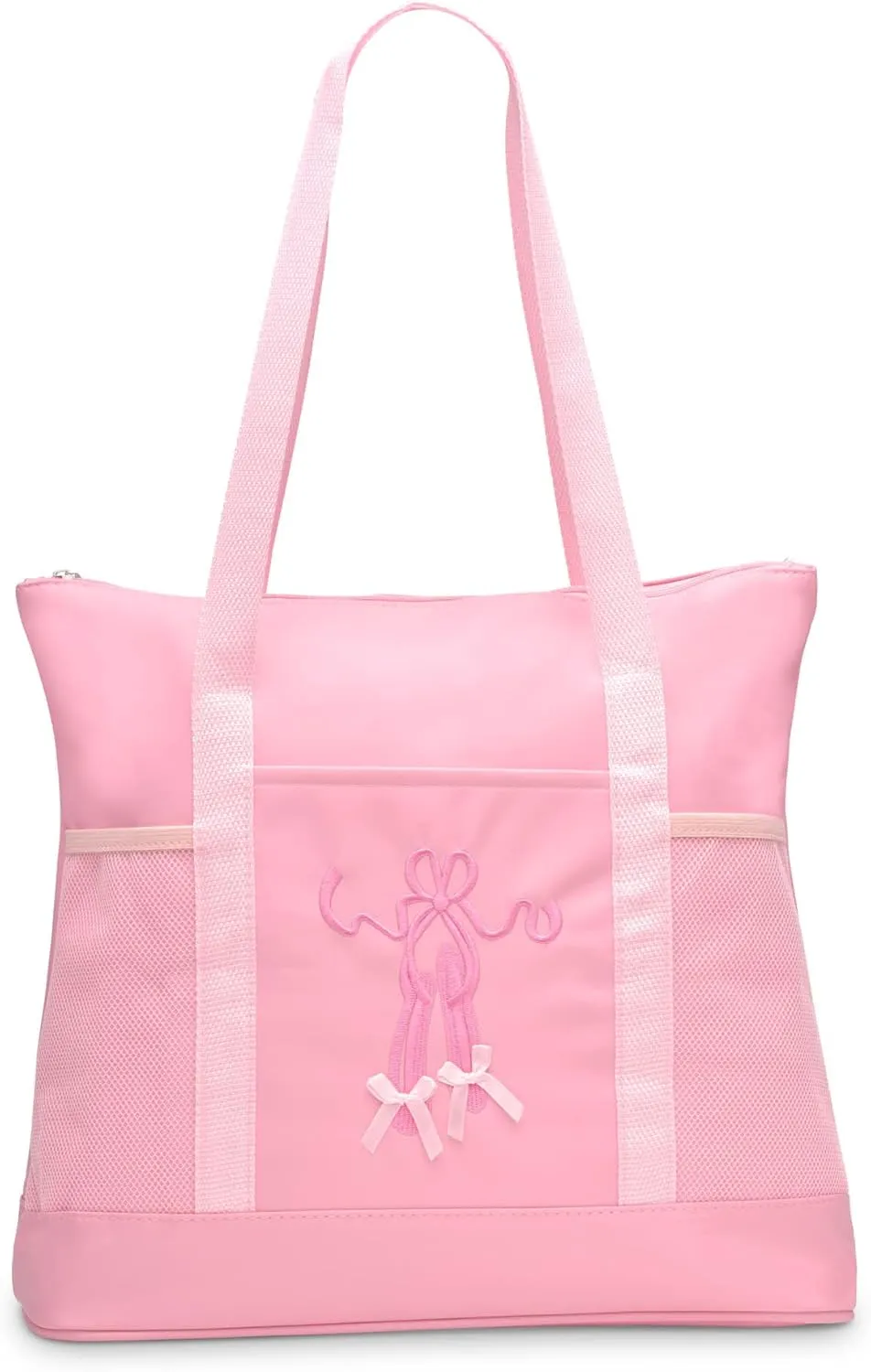 GLOBAL FBA INC Embroidered Dance Ballet Slippers Tote Bag, Kids Travel Bag, Dance Accessories For Girls and Teens