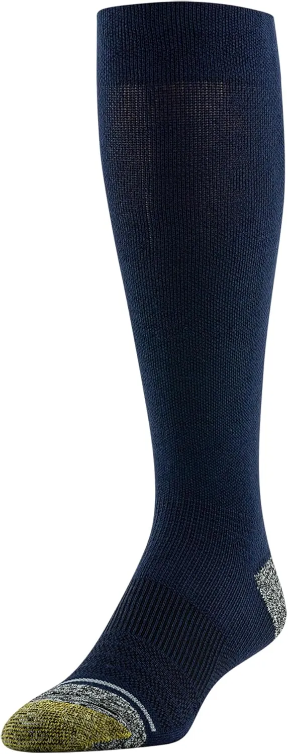 GOLDTOE Men's Mild Compression Over The Calf Comfort Socks, 2-Pairs