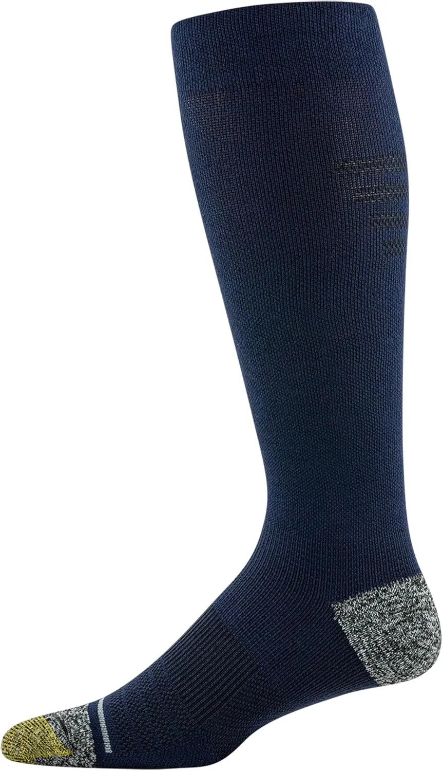 GOLDTOE Men's Mild Compression Over The Calf Comfort Socks, 2-Pairs