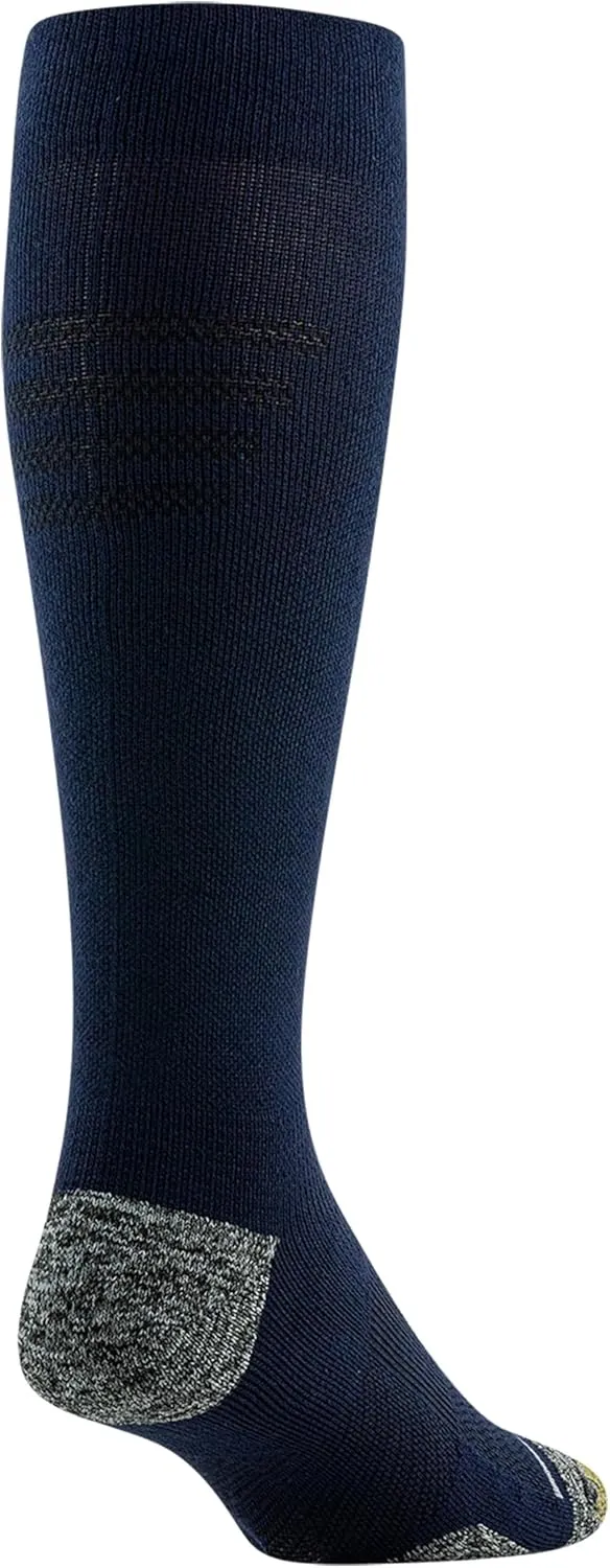 GOLDTOE Men's Mild Compression Over The Calf Comfort Socks, 2-Pairs