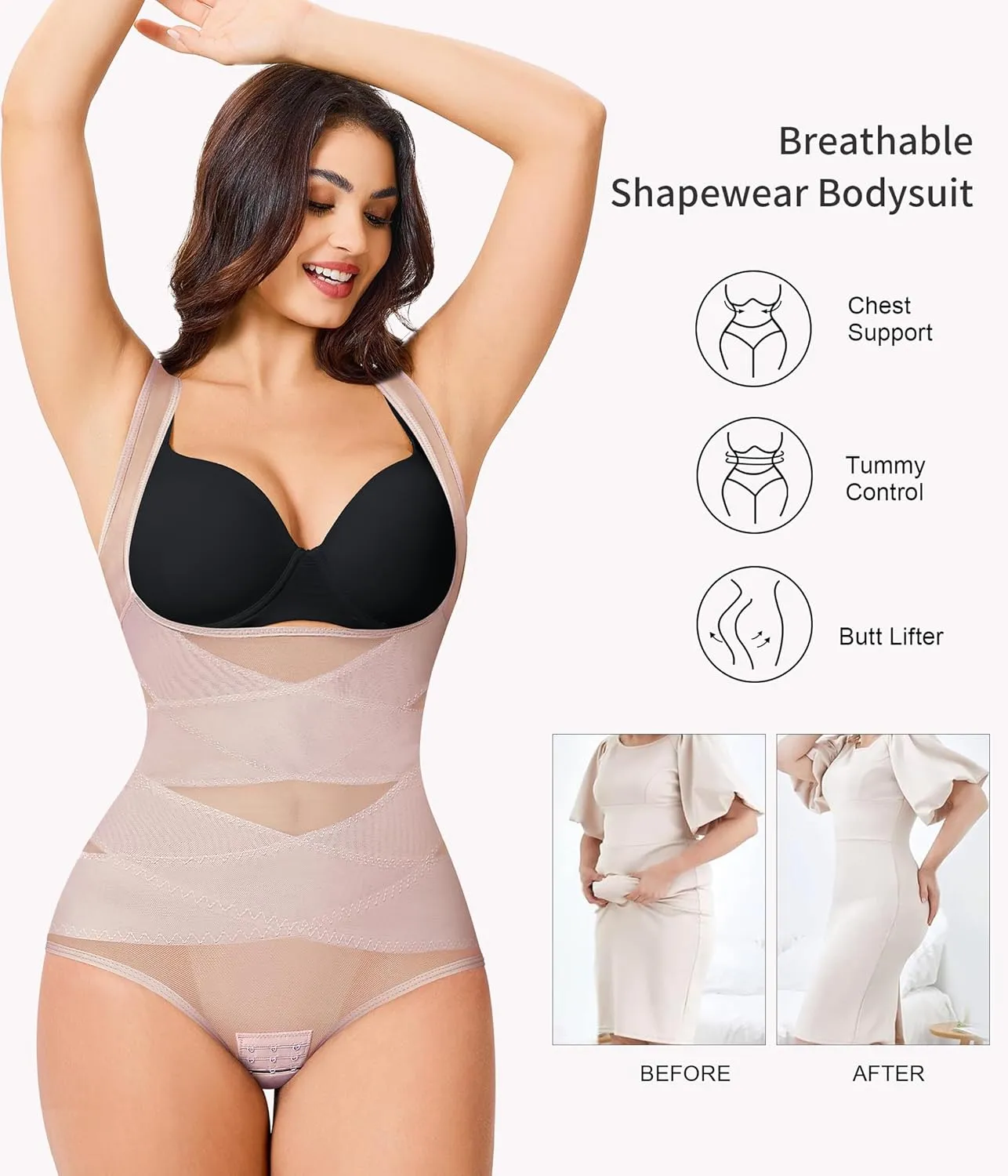 Gotoly Women Waist Trainer Bodysuit Full Body Shaper Vest Tummy Control Slim Corset Shapewear Tank Tops