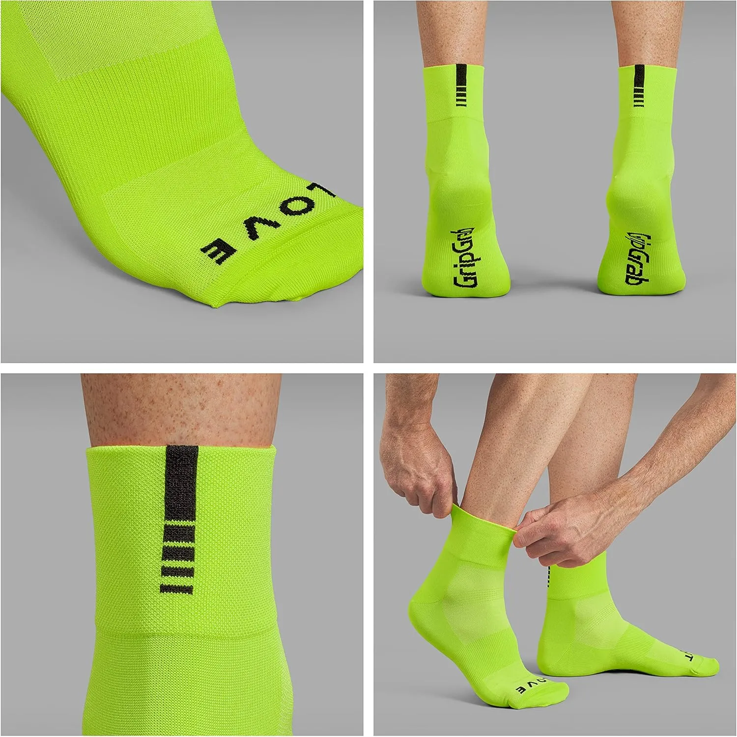 GripGrab Lightweight SL Performance Summer Cycling Socks Eyecatching 2 Lengths Road Mountain Gravel Bike Indoor Cycling Socks