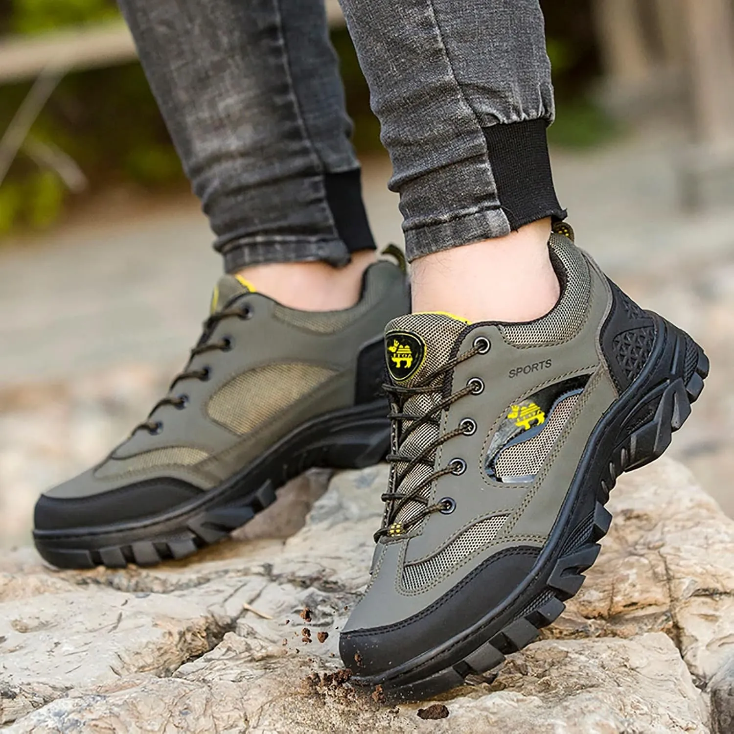 Grounded Footwear for Men Comfortable Breathable Stretch Canvas Slip on Sneaker Lightweight Work Shoes for Men