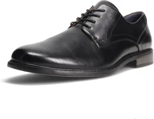Gunnar and Troy Thorsson Oxford Mens Dress Shoes | PU Leather Shoes for Men | Classic Wingtip Oxford for Men | Cushioned Dual Density Footbed Tuxedo Shoes | Ironhide Black