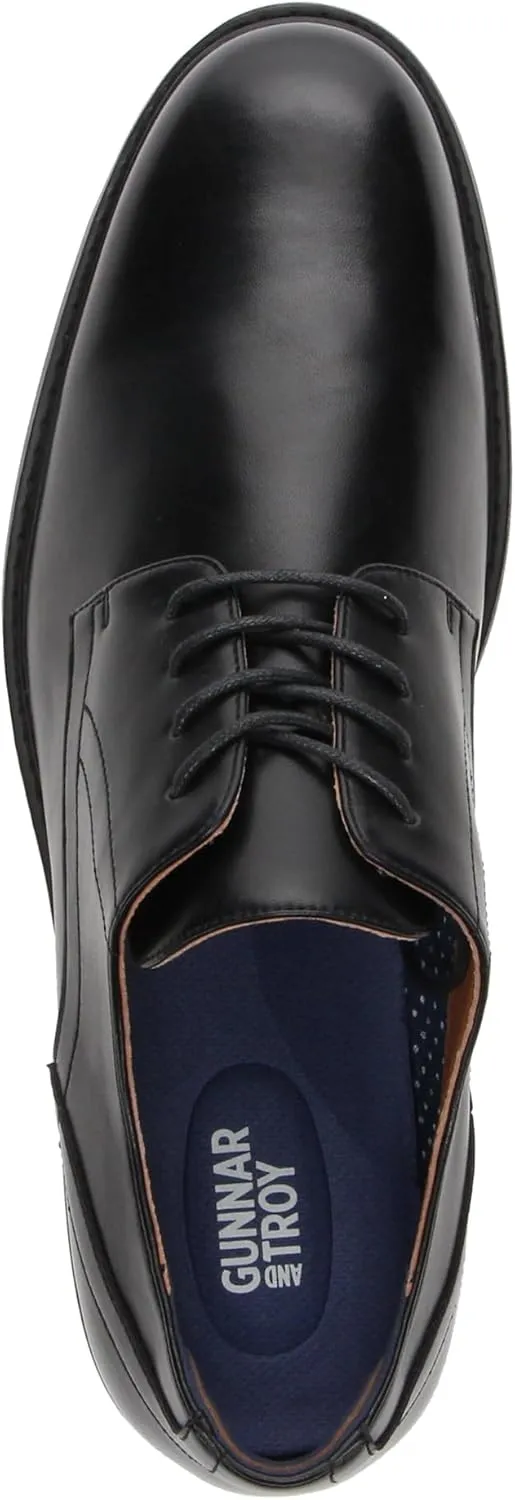Gunnar and Troy Thorsson Oxford Mens Dress Shoes | PU Leather Shoes for Men | Classic Wingtip Oxford for Men | Cushioned Dual Density Footbed Tuxedo Shoes | Ironhide Black