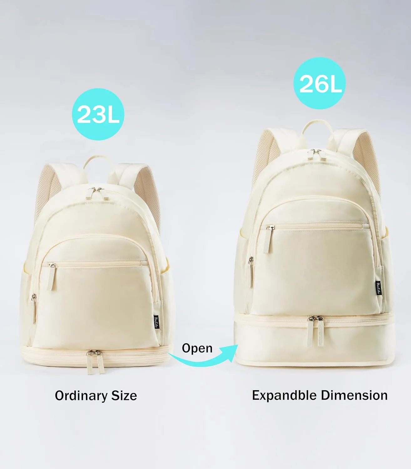 Gym Backpack for Women Small Gym bag with Expandable Shoe Compartment Waterproof Travel Backpack 26L
