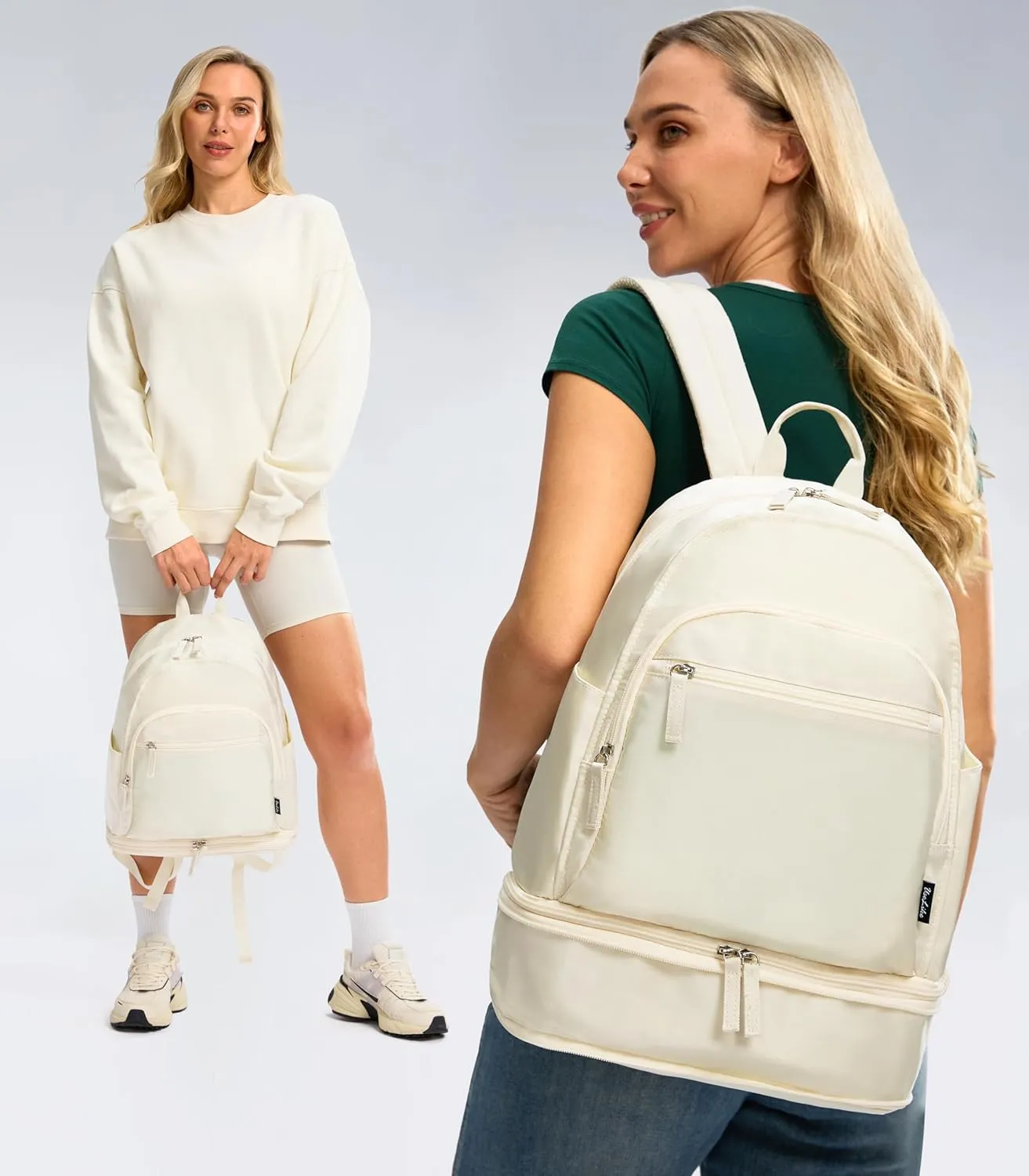 Gym Backpack for Women Small Gym bag with Expandable Shoe Compartment Waterproof Travel Backpack 26L
