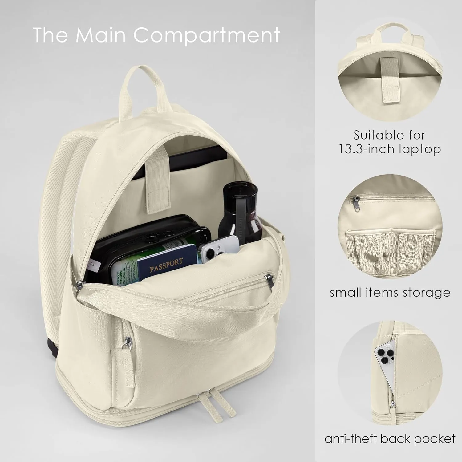 Gym Backpack for Women Small Gym bag with Expandable Shoe Compartment Waterproof Travel Backpack 26L