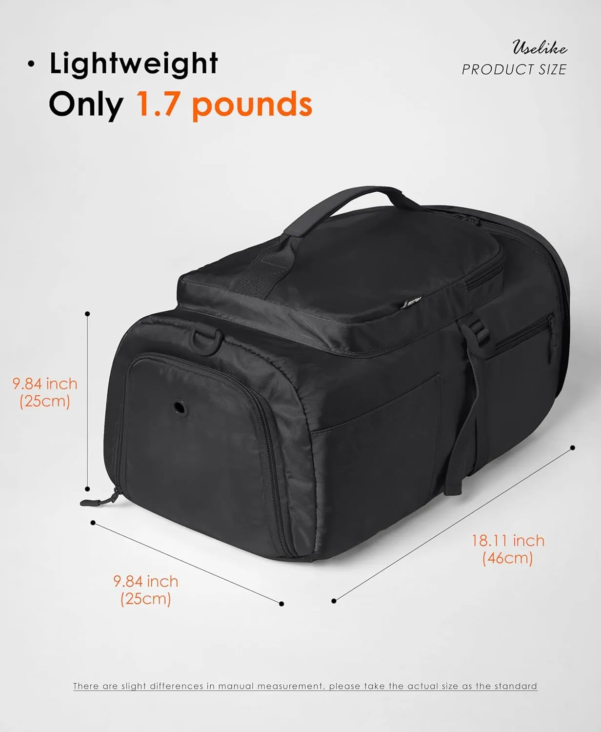 Gym Bag for Women Workout Gym Backpack with Shoe Compartment Sports Duffel Bag Multiple Pockets 30L (Black)