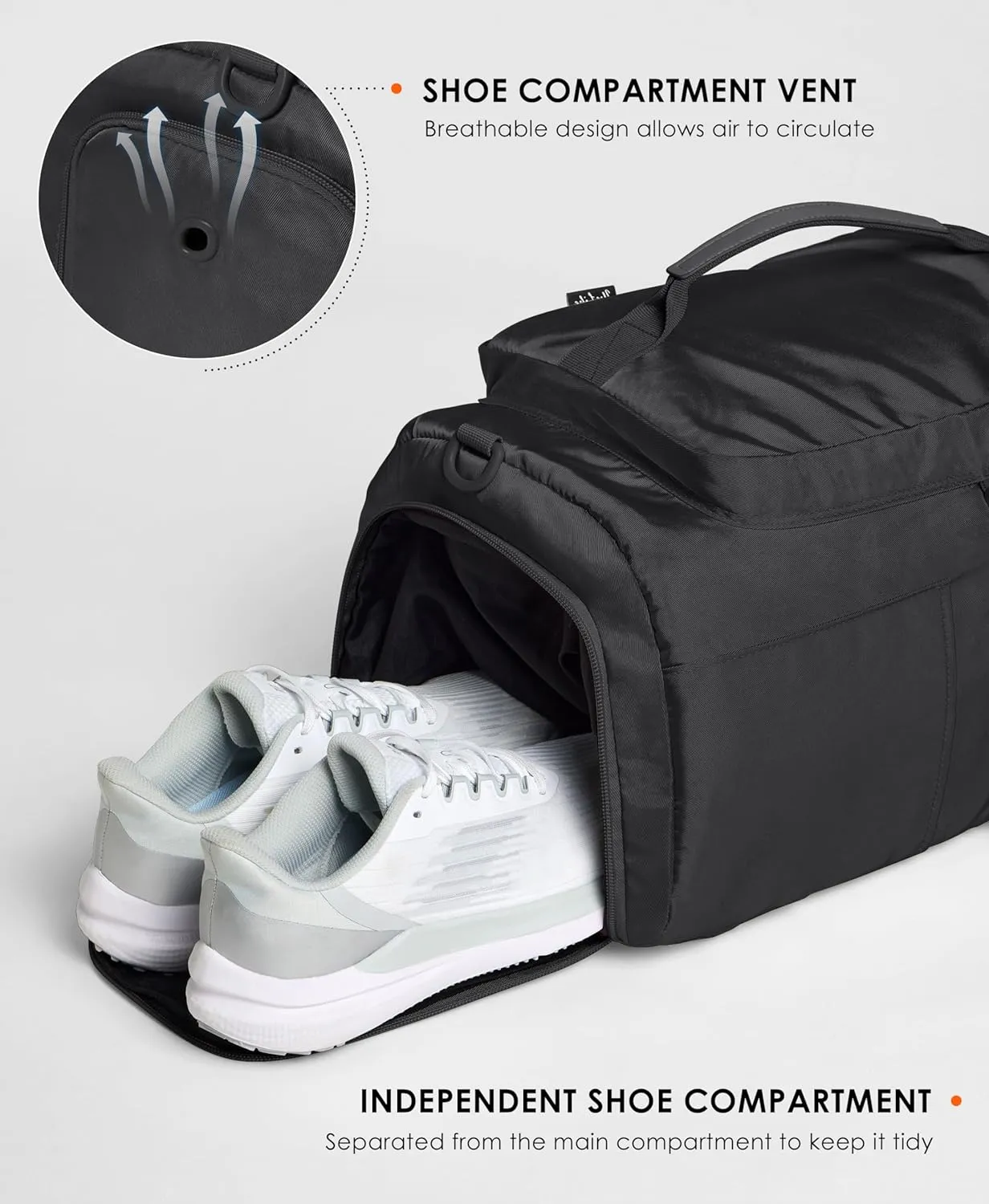 Gym Bag for Women Workout Gym Backpack with Shoe Compartment Sports Duffel Bag Multiple Pockets 30L (Black)