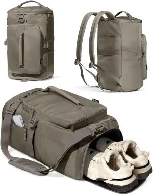 Gym Bag for Women Workout Gym Backpack with Shoe Compartment Sports Duffel Bag Multiple Pockets 30L (Grey Sage)