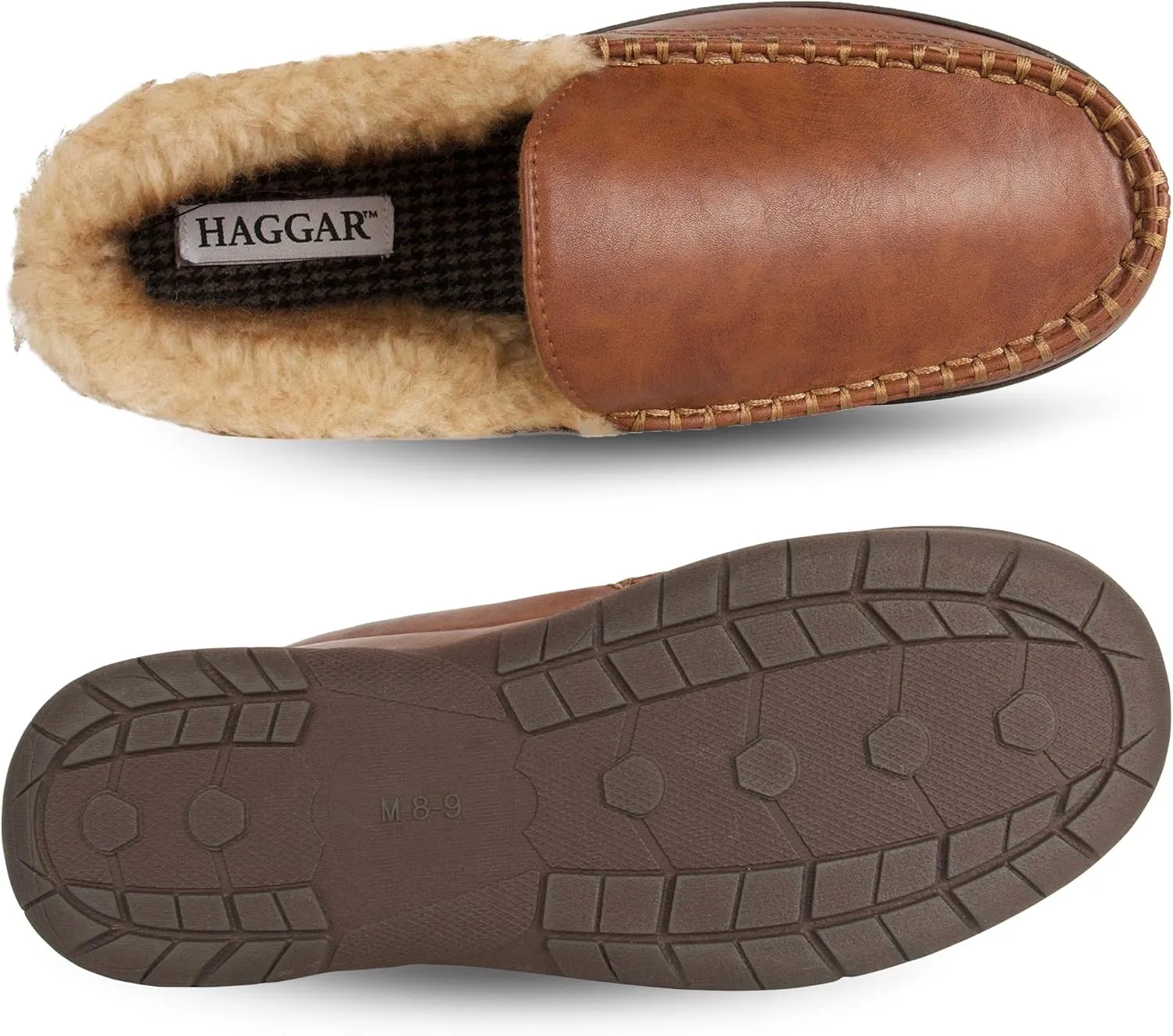 Haggar Men's Venetian Slipper Indoor/Outdoor House Shoe with Memory Foam Comfort