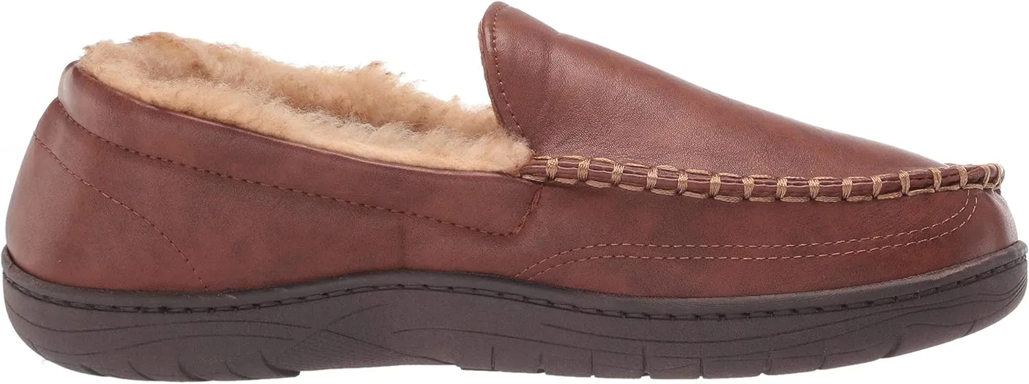 Haggar Men's Venetian Slipper Indoor/Outdoor House Shoe with Memory Foam Comfort