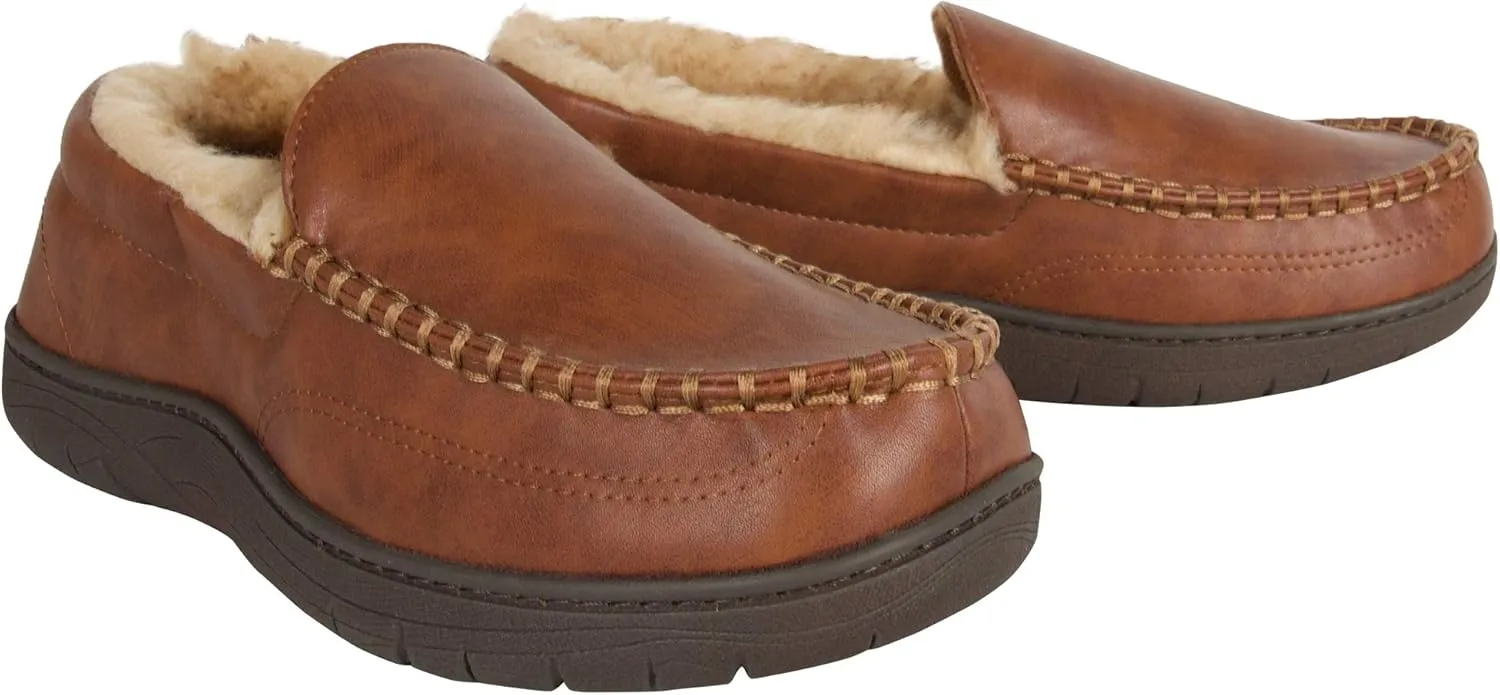 Haggar Men's Venetian Slipper Indoor/Outdoor House Shoe with Memory Foam Comfort