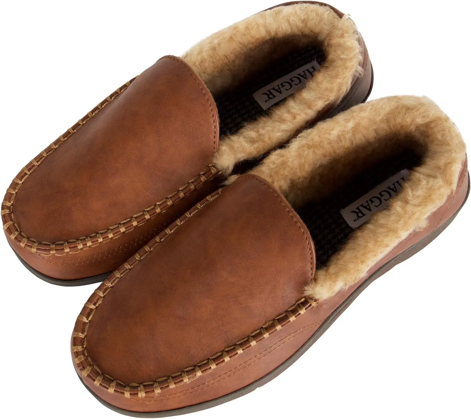 Haggar Men's Venetian Slipper Indoor/Outdoor House Shoe with Memory Foam Comfort