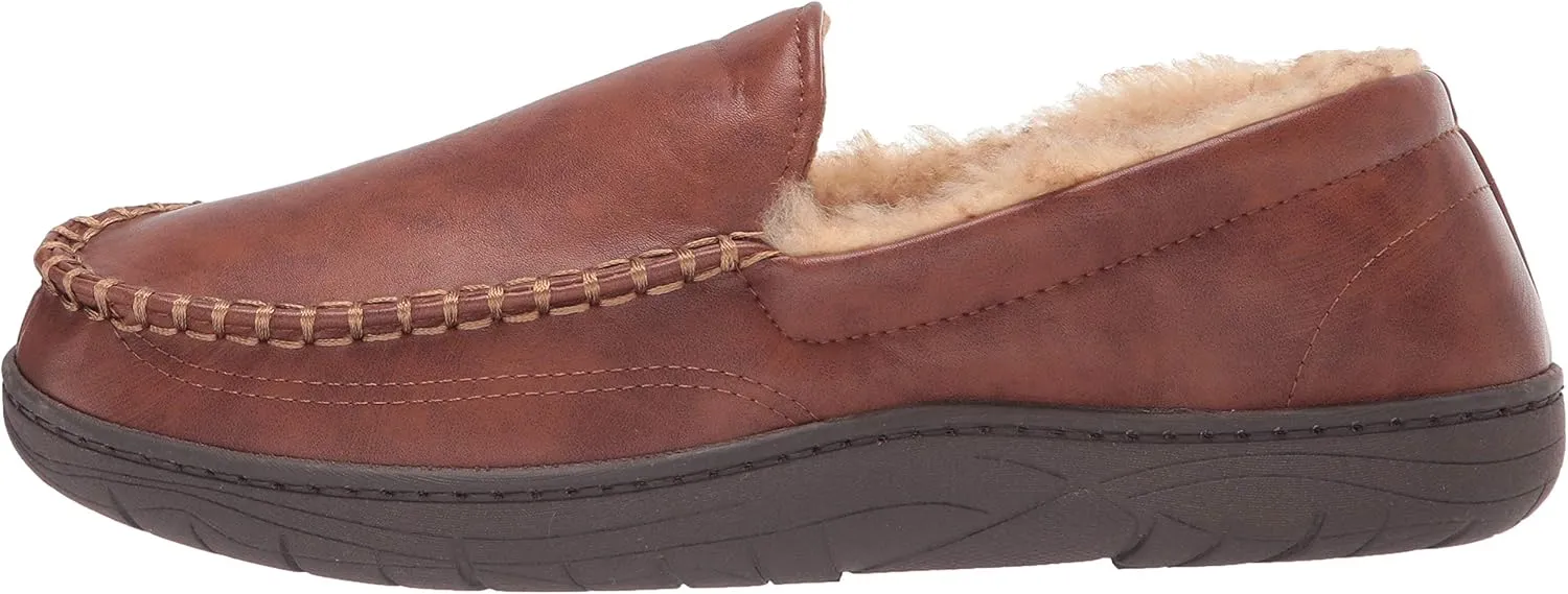 Haggar Men's Venetian Slipper Indoor/Outdoor House Shoe with Memory Foam Comfort