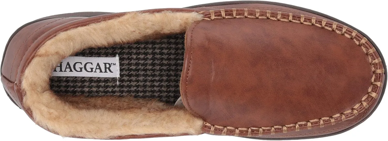 Haggar Men's Venetian Slipper Indoor/Outdoor House Shoe with Memory Foam Comfort