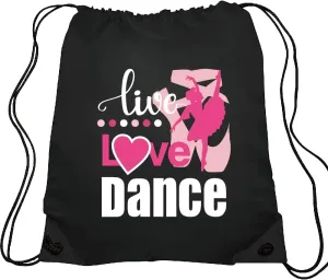 Haizct live Love Drawstring Backpacks, Ballet Drawstring Backpacks, Bags for Yoga Dance Rehearsal, Great Gift for Ballet Dancer Actor Actress
