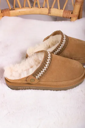 Hallie Mule Sheepskin Slippers - Chestnut
