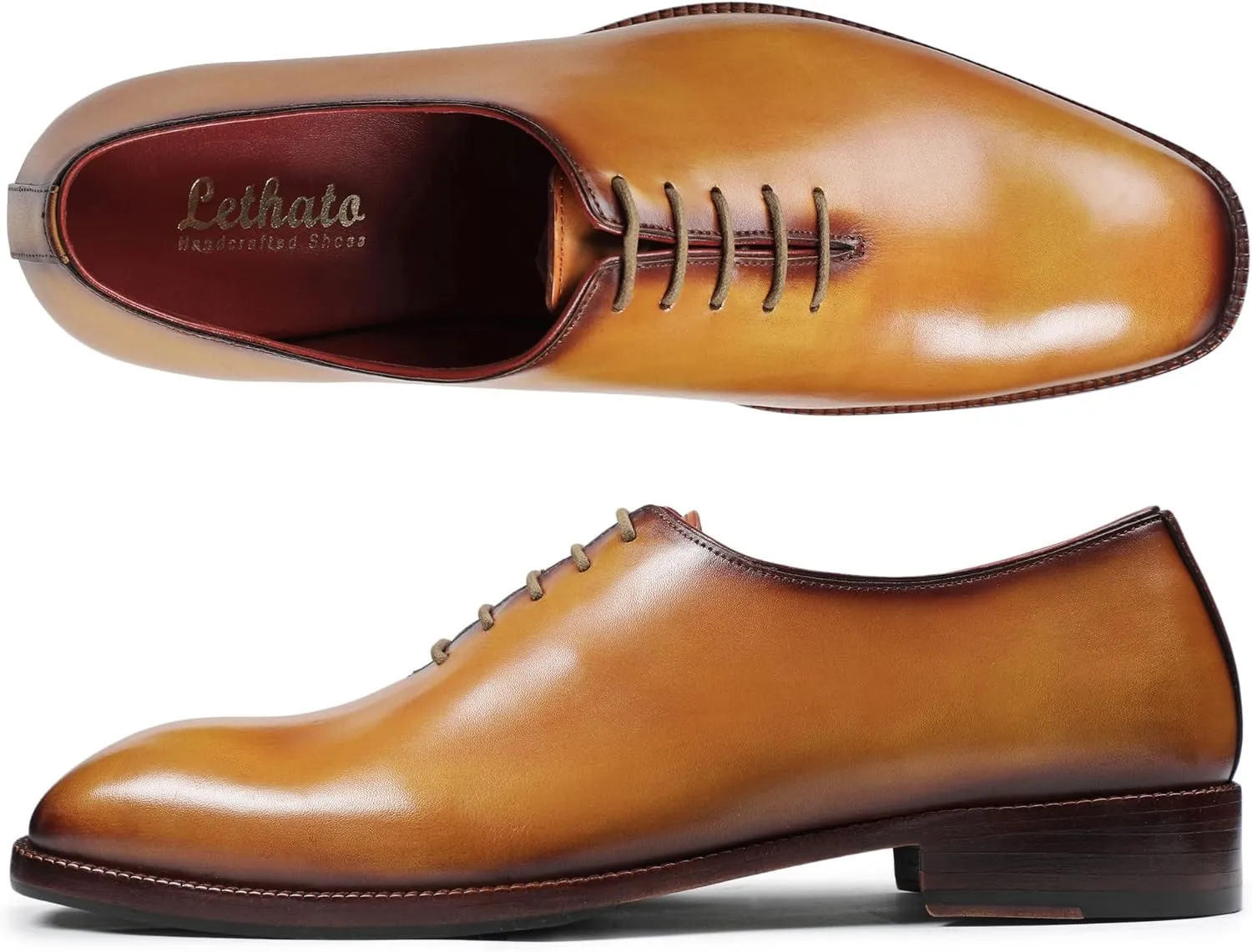 Handcrafted Wholecut Oxford Men's Genuine Leather Lace Up Dress Shoes