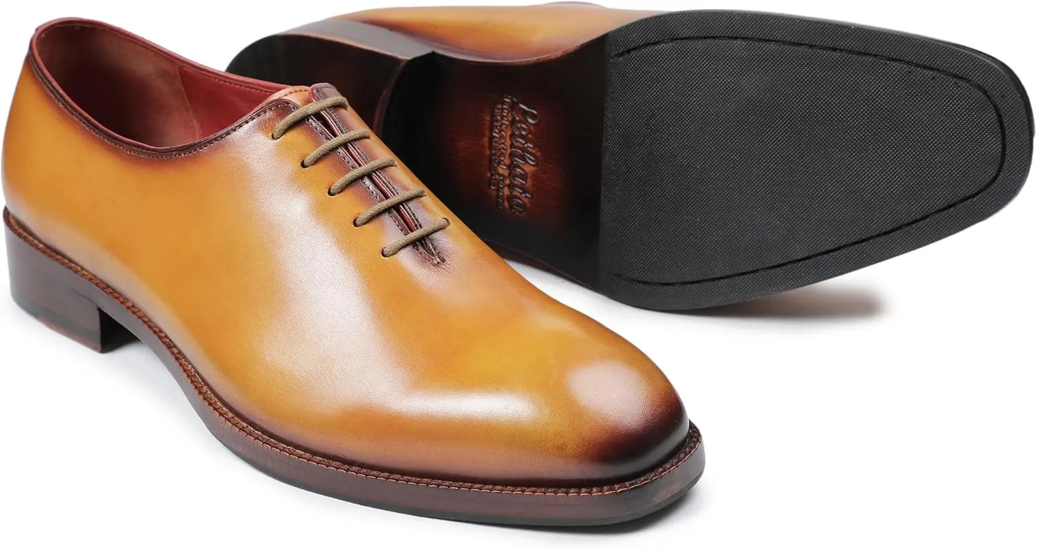Handcrafted Wholecut Oxford Men's Genuine Leather Lace Up Dress Shoes