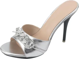 Hanfike Stiletto High Heel Mule Sandals for Women Slip on Summer Slide Shoes