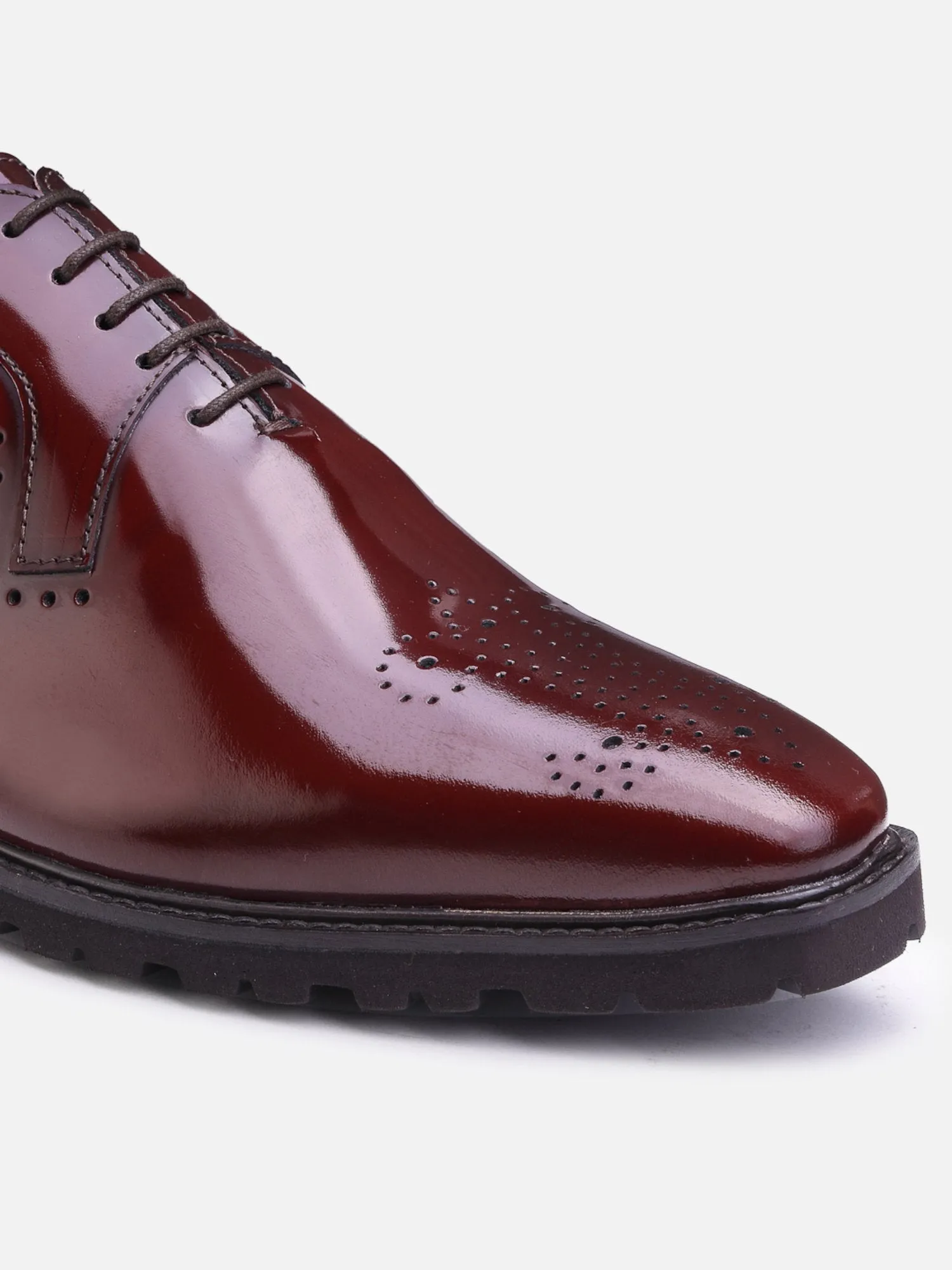 Hats Off Accessories Luxe Patent Genuine Leather Burgundy Oxford With Light Weight Flexible Sole