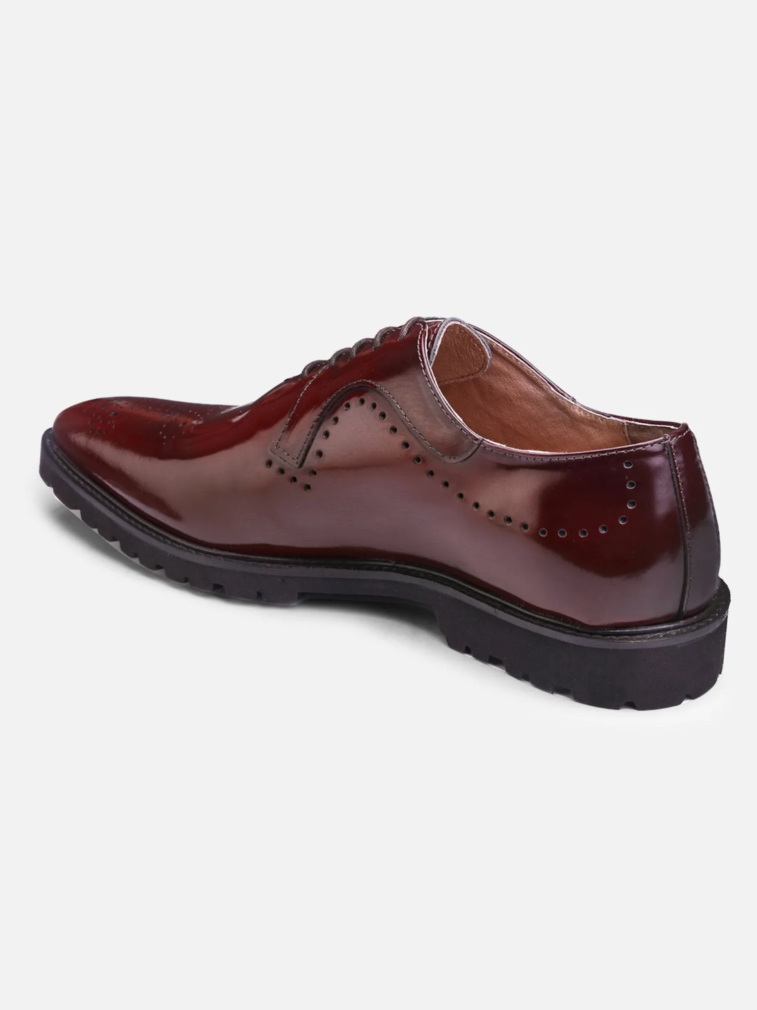 Hats Off Accessories Luxe Patent Genuine Leather Burgundy Oxford With Light Weight Flexible Sole
